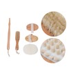 Mikinona Shower Brush Set 4pc Bamboo Foot Brush Kit Handle