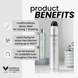 Kenra Professional Fast Dry Hairspray 8 | Flexible Hold Thermal Spray | Multifunctional Spray, Ideal For Both Styling & Finishing | Lightweight, Instant Control | All Hair Types | 8 oz