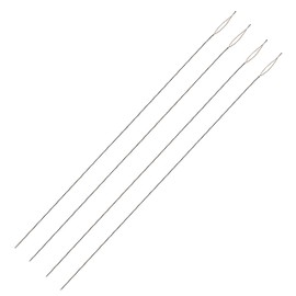 The Beadsmith Basic Elements Collapsible Eye Needles – 5 Inch Long – Flexible Twisted Wire – Large Eye, Easy to Thread – 4 Heavy Needles