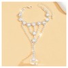 KYHNG Wedding Bridal Rhinestone Flower Hand Chain with Ring Summer