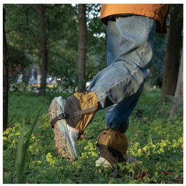 Waterproof Anti-Tear Ankle Gaiters Ultra-Light Silicone Coated Trail Gaiters Low Ankle Gators for Outdoor Hiking Walking (Gold)