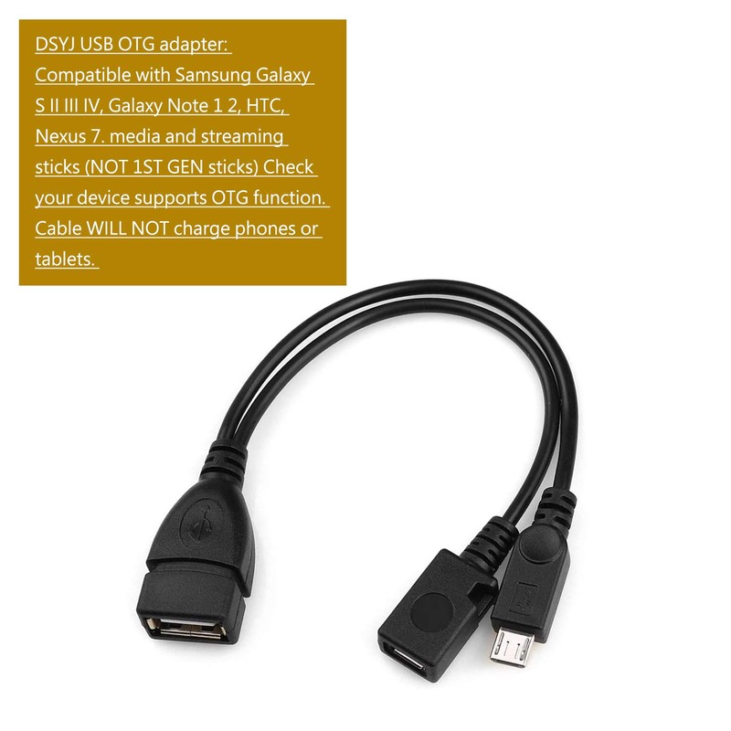 DSYJ DSYJ-D0000101 Micro USB Host OTG Cable with Micro USB