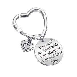 JIUSHUN I Love You Gifts For Him Her Romantic Gifts Long Distance Gifts Long Distance Couples Gifts Wife Anniversary Jewelry Girlfriend Birthday Keychain Husband Christmas Jewelry