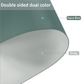 Zinkooat Leather Table Cover,1.8mm Thick,35.4x70.9 Inch Table Protector,Table Protector for Dining Room Table,Dining Table Cover,Table Cover Protector(Aqua Blue+Gray,35.4x70.9)