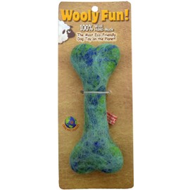 One Pet Planet Wool Dog Toy, 6.5-Inch, Green