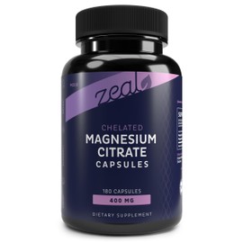 Zeal Premium Chelated Magnesium Citrate (400mg | 180 Capsules)