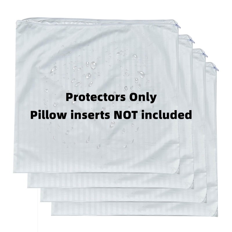 4 Pack Feather Proof Pillow Protectors 18x18 Waterproof Cover for