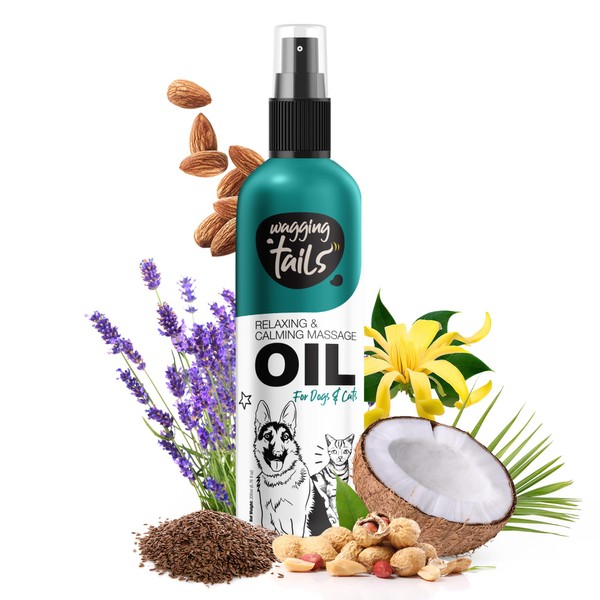 Wagging Tails Relaxing & Calming Massage Oil for Dogs, Cats,