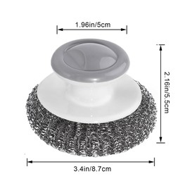 Onewly 24Pack Steel Wool Scrubber with Handle, Stainless Steel Scrubber for Cleaning Cast Iron, Dishes, Stock Pots, Pans, Griddles, Grills