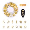 6 Boxes Nail Art Studs - 3D Decorations Alloy Gems