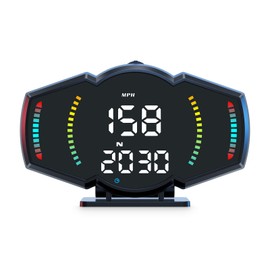 BYYOUIV Multi-Function Head-Up Display (HUD) - Digital GPS Speedometer with Overspeed, Fatigue Alerts & Compass for All Vehicles