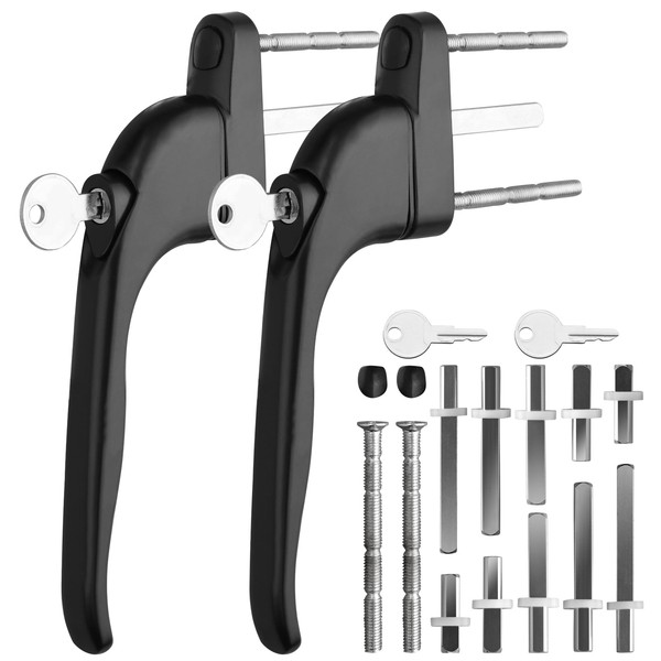 Neoteck 2PCS Inline Window Handle Universal Espag Key Locking Lockable