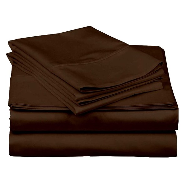 King Attached Waterbed Sheets Chocolate, 4 Piece Attached Sheet Set-
