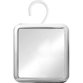 MIRRORVANA Hanging Fogless Shower Mirror for Shaving with 360° Rotatable Swivel Hook - Anti Fog and Shatterproof 6.3" x 6.3" Surface (Chrome)