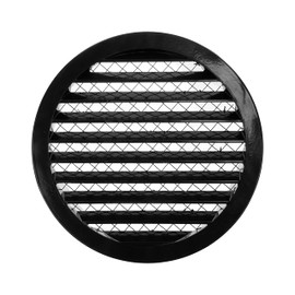 Vent Systems 10" Inch Black Soffit Vent Cover - Round Air Vent Louver - Grill Cover - Built-in Bird Screen - HVAC Vents for Outside Use, Home Office, Kitchen - Industrial Aluminum Alloy Grille