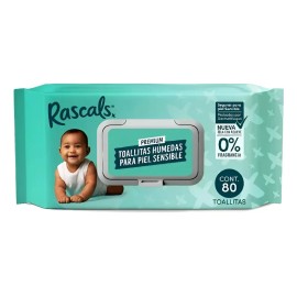 Toallitas Húmedas Premium Rascals Piel Sensible 1 Pack 80 Pz
