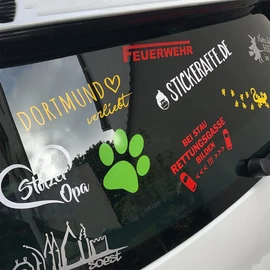 Hellweg Druckerei Pommesgabel Heavy Metal Car Sticker Rear Window Sticker 12 x 8 cm