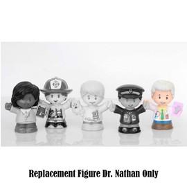 Ele Toys Replacement Part for Little People Community Helpers Playset - GJP12 ~ Replacement Figure Dr. Nathan ~ White Hair ~ Holding Hand X-Ray
