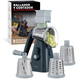 Rallador Cortador De Verduras Y Queso Cookify 3 En 1 Color Gris
