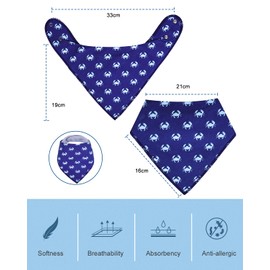 FLYISH DIRECT Baby Bibs 8 Pack Waterproof Baby Bandanas Soft Feeding Bibs for Newborns, Combination A