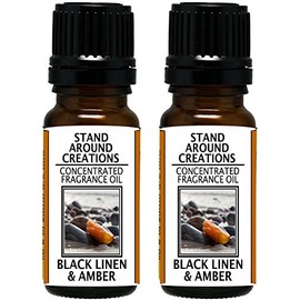 Set of 2 - Concentrated Fragrance Oil -Black Linen and Amber is a Unisex Fragrance w/Notes of Fresh Cotton w/Rounded w/Cashmere, Amber, and Patchouli. Infused w/Natural Essential Oils. (.33 fl.oz.)