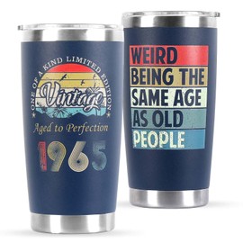 SIQIRAZ 60th Birthday Gifts for Men, 60 Year Old Birthday Gifts For Men,GIfts For 60 Year Old Man, Mens 60th Birthday Gift Ideas, 1965 Birthday Gifts For Men, Friend, Dad, Husband - 20 Oz Tumbler