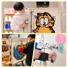 79" × 59" Tufting Cloth with Marked Lines, Tufting Fabric Monk Cloth with Positioning Marked Line, Punch Needle Needlework Fabric for Tufting Gun, Rug-Punch, Punch Needle, Rug Hooking