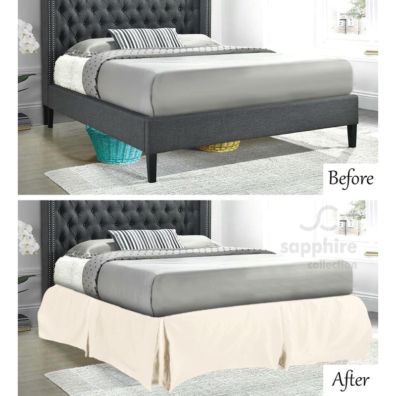 Sapphire Collection PLAIN DYED POLY COTTON PLEATED PLATFORM BASE VALANCE