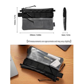 TACTICAL_GEEK Storage EDC Small Bag, Waterproof Nylon Organisation, Multifunctional Utility Carry Bag, Semi Transparent Mesh Bag for Storage, A16 transparent, Storage bag