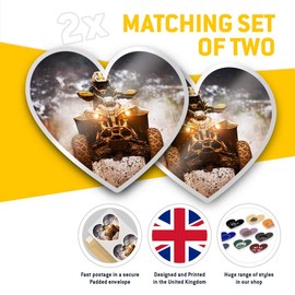 2 x Heart Stickers 7.5 cm - ATV Quad Bike Transport Laptop Tablet Luggage Scrapbook #8339
