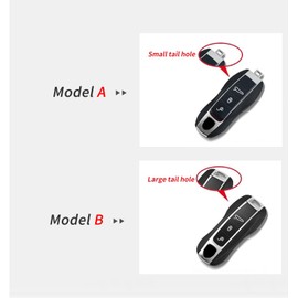 CGZOWYU Suede Genuine Leather Smart Key Fob Case Cover Protector with Leather Key Strap Compatible with 2020-2024 Cayenne,Macan, 718, 911 (3-Button)