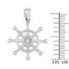 925 Sterling Silver Nautical Ship Steering Wheel Charm Pendant