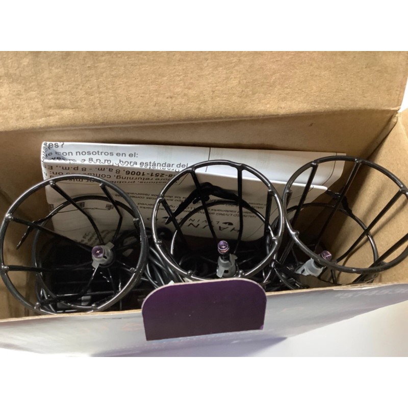 Haunted Living LED 8 ct 2.5" Metal Lantern Bat Purple