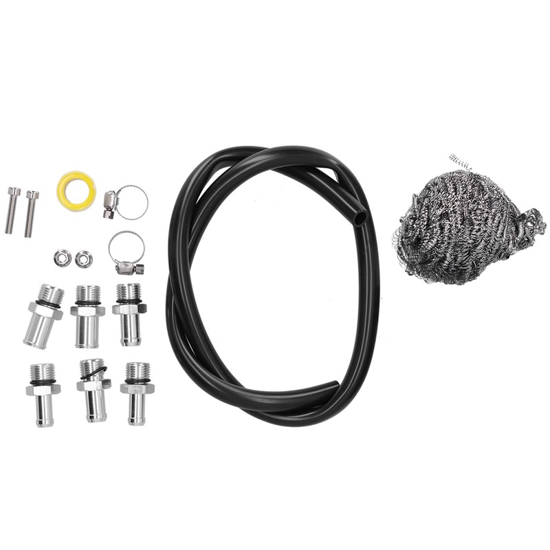 Universal Auto Oil Catch Can Breather Reservoir with Mounting Parts