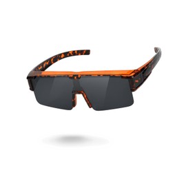 Meeloog Polarized Fit Over Glasses Sunglasses for Men Women, UV Protection Sports Wrap Around for Driving Cycling Fishing (P1 Tortoise Frame/Dark Grey Lens)