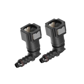 REPAIROCK Car Fuel Line Hose Quick Release Connector 90 Degree 5/16" 7.89mm SAE to 1/4" 6mm Disconnect Hose Plastic Gray (Set of 2) Auto Replacement Parts
