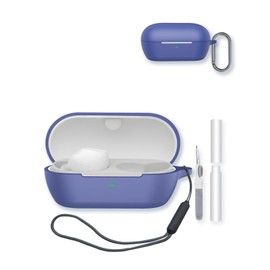 Silicone Case Compatible with Sony WF-C710N Truly Wireless Noise-Canceling Earbuds,Cleaning Kit and Lanyard Soft Protective Shockproof Cover for Sony WF-C710N-Dark Blue