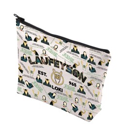 Superhero Fans Gift Superhero Inspired Gift Laufeyson Est.965 Loki Zipper Pouch Makeup Bag (LAUFEYSON 965 CA)