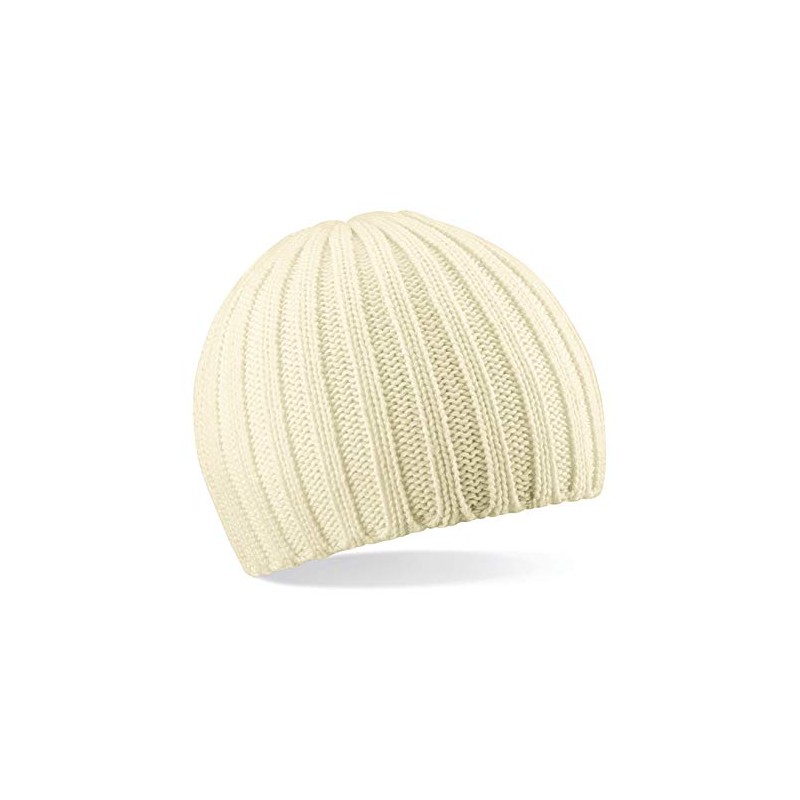 Beechfield Unisex Chunky Knit Beanie, White, One Size
