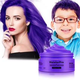 HaiolorPro Purple Temporary Color Wax Washable for Men and Women Hair Color Wax Hair Color Wax for Party Cosplay Hair Makeup Paint Wax One Day Hair Color (Purple)