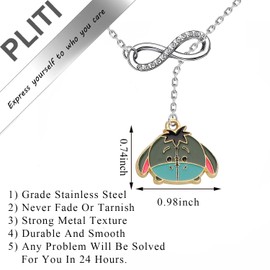 PLITI Eeyore Necklace Eeyore Fan Gift Eeyore Cartoon Character Inspired Gift For Family Friend (Eey Y necCA)