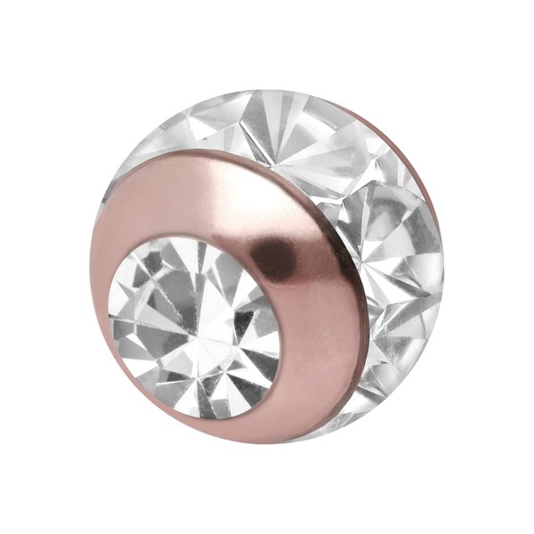 PIERCINGLINE Universal Surgical Steel Screw Ball Epoxy Ring + Crystal