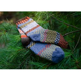 Solmate Socks - Mismatched Wool Crew Socks, Made in USA, Ponderosa XL