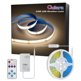 OULARA OULARA COB LED Streifen Natrliches Wei? 4000K,6M Dimmbar 24V Flexibel LED Strip light Set mit RF Fernbedienung und Netzteil,CRI90+ Hell Unterbauleuchte fr Home DIY Dekoration,Timerfunktion
