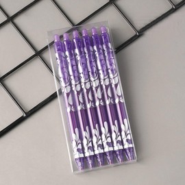 MOZXIRZ 6 Pcs Erasable Gel Pens Erasable Retractable Pens 0.5mm Purple Ink Smooth Writing Pen Office School Supplies Aesthetic Pen for Women Men Girls Boys (6Pcs Purple Ink)