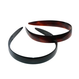 Parcelona Made in France Set of 2 Shell Brown N Black Wide Celluloid Hair Head Band Headband