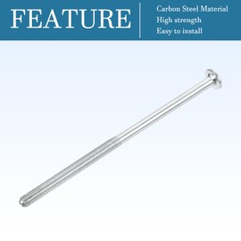 QUARKZMAN M6 x 120 mm Flat Head Screw Phillips x 3 Pieces Stainless Steel Counter-Impact Flat Head Machine Screws for Furniture Household Appliances Silver Tone