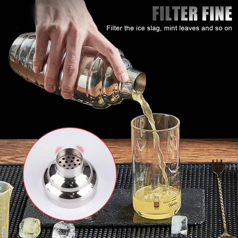 Cocktail Shaker Drink Shaker Stainless Steel Filter Leakage Proof Easy