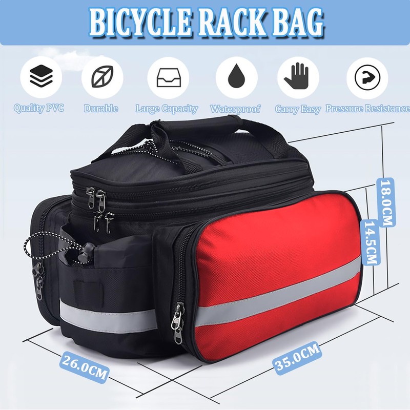 Taeku Bicycle Rear Bag, 27L Multifunctional Waterproof Pack Backpack Bicycle
