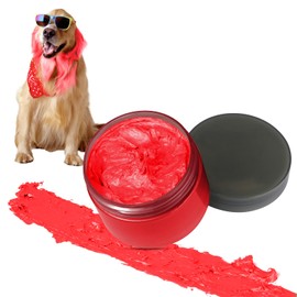 Hair Color For Dog, Washable Hair Wax Color Temporary Pet Safe Hair Color Cream for DIY Large Boy & Girl Puppy Stuff Accessories, Funny Birthday Gifts to Cat Lovers for Independence Day (Red)